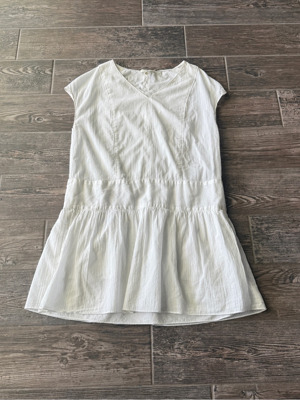 Rag & Bone V-neck Cotton Drop Waist Cap Sleeve Mini Dress